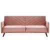 Canapé Convertible 3 Places En Velours Rose SENJA -Accueil-Canapé canape 16648389