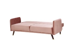 Canapé Convertible 3 Places En Velours Rose SENJA -Accueil-Canapé canape 16648401