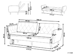 Canapé Convertible 2 Places En Velours Bleu Cobalt BARDU -Accueil-Canapé canape 16649615