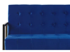 Canapé Convertible 3 Places En Velours Bleu Cobalt MARSTAL -Accueil-Canapé canape 16650375