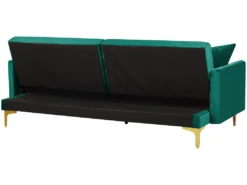 Canapé Convertible 3 Places En Velours Vert LUCAN -Accueil-Canapé canape 16651041
