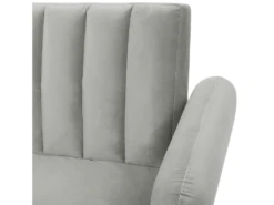 Canapé Convertible 3 Places En Velours Gris Clair VIMMERBY -Accueil-Canapé canape 16651907