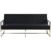 Canapé Convertible 3 Places En Velours Noir MARSTAL