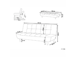 Canapé Convertible 3 Places En Tissu Rouge ALSTEN -Accueil-Canapé canape 16652649