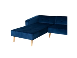 Canapé Angle à Droite - Vadso - Velours, Bleu -Accueil-Canapé canape 16652917