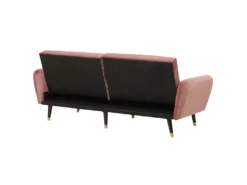Canapé Convertible 3 Places En Velours Rose VIMMERBY -Accueil-Canapé canape 16654585