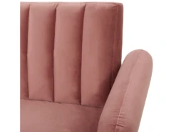 Canapé Convertible 3 Places En Velours Rose VIMMERBY -Accueil-Canapé canape 16654589