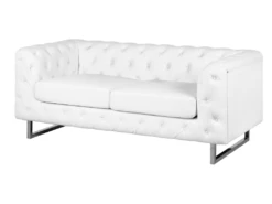 Canapé 2 Places En Cuir PU Blanc VISSLAND -Accueil-Canapé canape 16655435