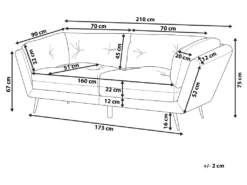 Canapé 3 Places En Velours Rouge Bordeaux LENVIK -Accueil-Canapé canape 16658067