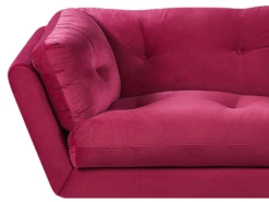 Canapé 3 Places En Velours Rouge Bordeaux LENVIK -Accueil-Canapé canape 16658073