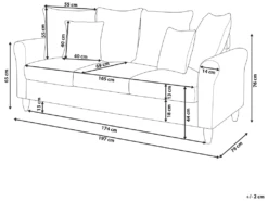 Canapé 3 Places En Velours Noir BORNHOLM -Accueil-Canapé canape 16658125