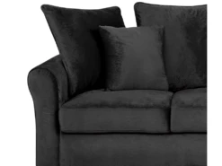 Canapé 3 Places En Velours Noir BORNHOLM -Accueil-Canapé canape 16658129