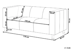 Canapé 3 Places En Cuir PU Noir FLORO -Accueil-Canapé canape 16658365