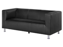 Canapé 3 Places En Cuir PU Noir FLORO -Accueil-Canapé canape 16658367