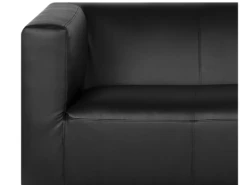 Canapé 3 Places En Cuir PU Noir FLORO -Accueil-Canapé canape 16658371