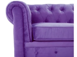 Canapé 3 Places En Velours Violet CHESTERFIELD -Accueil-Canapé canape 16659035