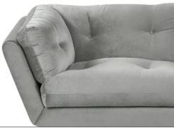 Canapé 3 Places En Velours Gris LENVIK -Accueil-Canapé canape 16659425