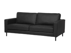 Canapé 3 Places En Cuir Noir SAVALEN -Accueil-Canapé canape 16659707