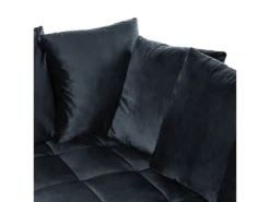 Canapé Moderne En Velours Noir D'Angle Gauche Pieds En Bois D'Eucalyptus Grena -Accueil-Canapé canape 16662743