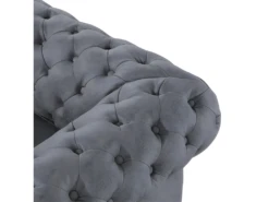Canapé En Cuir Gris CHESTERFIELD -Accueil-Canapé canape 16663969