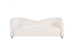 Canapé 3 Places En Velours Blanc VELTADA