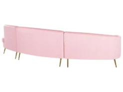 Canapé Incurvée 4 Places En Velours Rose MOSS -Accueil-Canapé canape 16664969