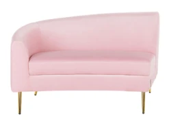 Canapé Incurvée 4 Places En Velours Rose MOSS -Accueil-Canapé canape 16664971