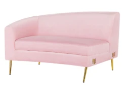 Canapé Incurvée 4 Places En Velours Rose MOSS -Accueil-Canapé canape 16664973