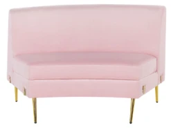 Canapé Incurvée 4 Places En Velours Rose MOSS -Accueil-Canapé canape 16664977