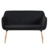 Canapé Banquette 2 Places En Velours Noir TABY -Accueil-Canapé canape 16665403