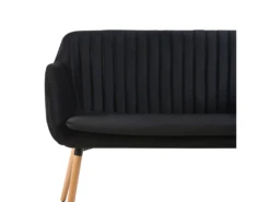 Canapé Banquette 2 Places En Velours Noir TABY -Accueil-Canapé canape 16665413