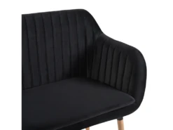 Canapé Banquette 2 Places En Velours Noir TABY -Accueil-Canapé canape 16665415