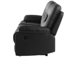 Canapé 3 Places En Cuir PU Noir Avec Position Réglable BERGEN -Accueil-Canapé canape 16666263