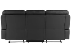 Canapé 3 Places En Cuir PU Noir Avec Position Réglable BERGEN -Accueil-Canapé canape 16666265