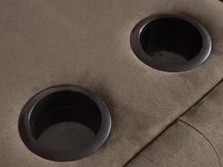 Canapé 3 Places Clic-clac En Microfibre DEVONSHIRE Avec Tablette Centrale Rabattable - Marron -Accueil-Canapé canape 167759