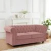 Canapé 2 Places En Velours Rose Pastel CHESTERFIELD -Accueil-Canapé canape 16845045