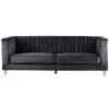 Canapé 3 Places En Velours Noir ARVIKA