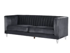 Canapé 3 Places En Velours Noir ARVIKA -Accueil-Canapé canape 17157145