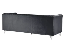 Canapé 3 Places En Velours Noir ARVIKA -Accueil-Canapé canape 17157147