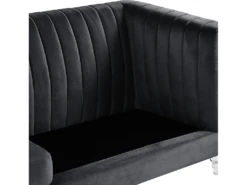 Canapé 3 Places En Velours Noir ARVIKA -Accueil-Canapé canape 17157153