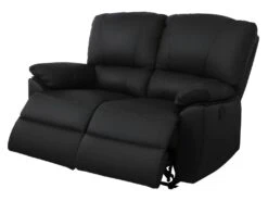 Canapé 2 Places Relax électrique En Cuir MARCIS - Noir