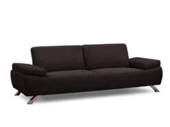 Canapé 3 Places En Microfibre POLKA - Marron -Accueil-Canapé canape 174572