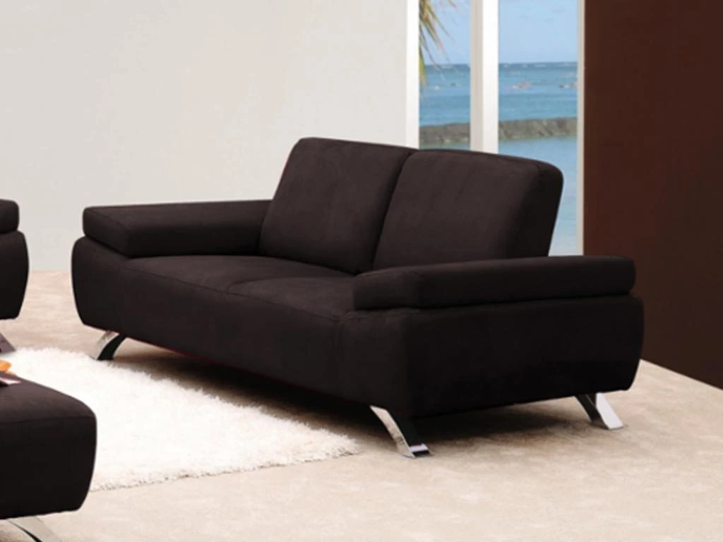 Canapé 2 Places En Microfibre POLKA - Marron 3 Canapé 2 Places En Microfibre POLKA - Marron