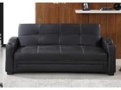 Canapé Convertible Clic Clac En Simili MIRELLA - Noir -Accueil-Canapé canape 17459
