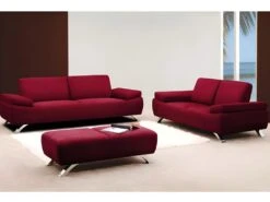 Canapé 3 Places En Microfibre POLKA - Marron -Accueil-Canapé canape 174604 3