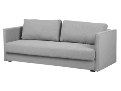 Canapé Convertible 3 Places En Tissu Gris Clair EKSJO -Accueil-Canapé canape 17470729