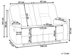 Canapé 2 Places En Cuir PU Marron Avec Position Réglable BERGEN -Accueil-Canapé canape 17582541