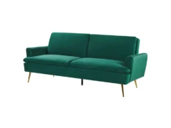 Canapé Convertible 3 Places En Velours Vert Foncé VETTRE -Accueil-Canapé canape 17605531