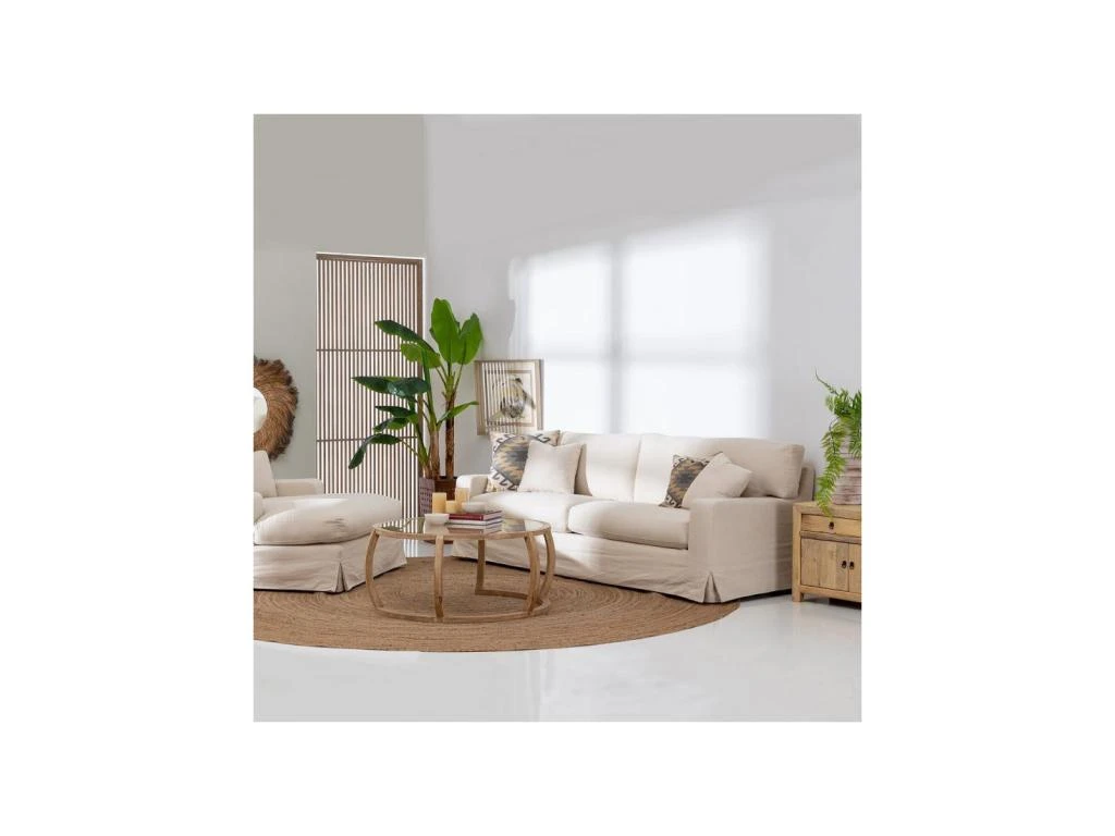 Canapé 4 Places Tissu Beige N°2 - LINOU 4 Canapé 4 Places Tissu Beige N°2 - LINOU – Image 2