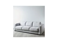 Canapé 4 Places Tissu Gris Clair - EVORA -Accueil-Canapé canape 17788751